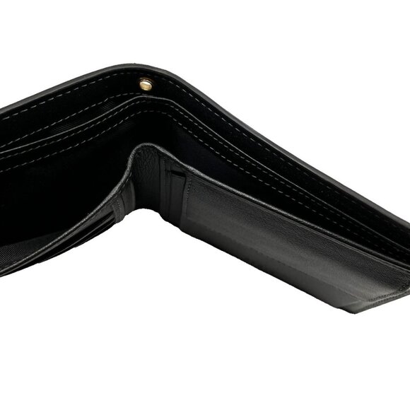 NWOT Defend Paris Black Bifold Wallet With Eyelet For Chain - Picture 4 of 8